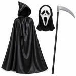 کاستوم کامل فرشته مرگ (Grim Reaper) | ست شنل، ماسک و عصا