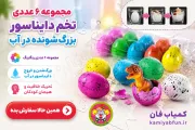 مجموعه ۶ عددی تخم دایناسور بزرگ‌شونده | اسباب‌بازی علمی و هیجان‌انگیز
