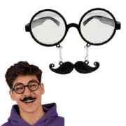 ابزار نمایشی عینک پوآرو با بینی و سبیل فانتزی دنیای سرگرمی های کمیاب - تصویر 6