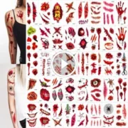 تتو موقت هالووینی طرح دنده مدل Bite برای جشن‌ها - تصویر 3